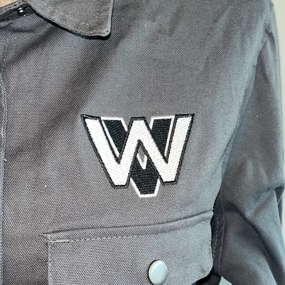 Vintage Women's Large 
Work Shirt Long Sleeve Jacket
Dark Gray Canvas Flannel - Picture 2 of 7